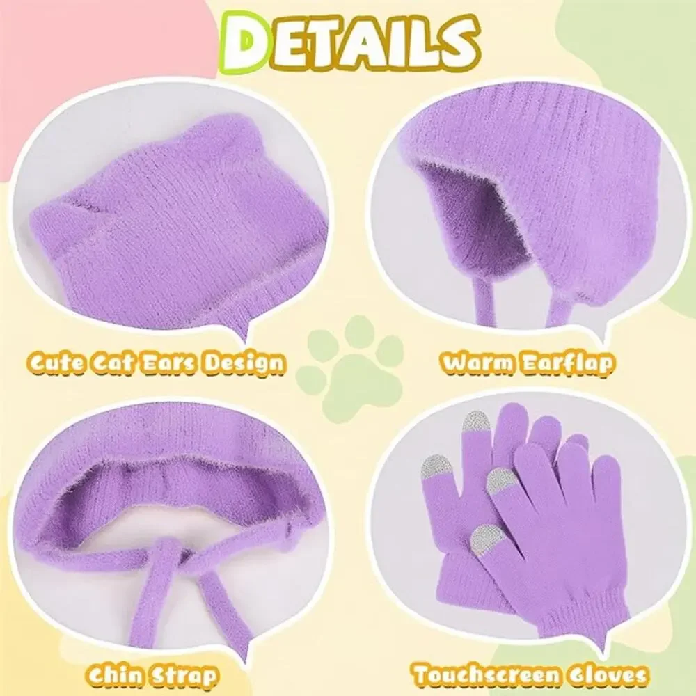 Kids Winter Hat Glove Set for Boys and Girls
